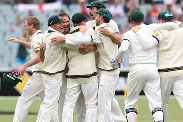 Australian team ashes celebration
