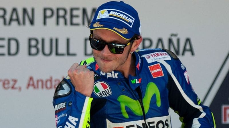 Valentino Rossi Beats Two Spaniards to Win at Spain’s Jerez MotoGP Racing Circuit