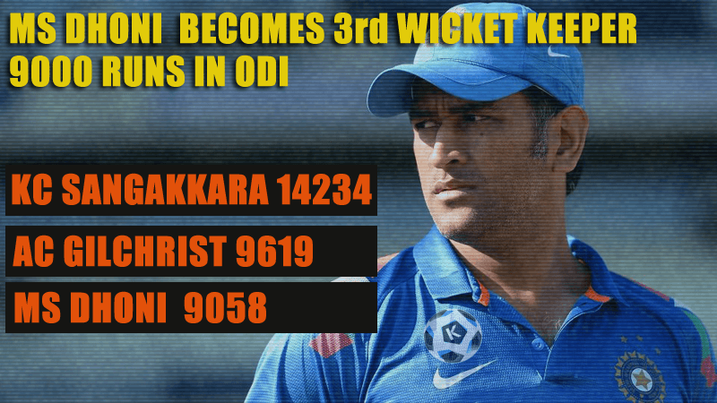 MS Dhoni becomes 3rd wicket keeper 9000 runs in ODI