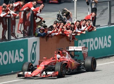 Malaysian GP: Emotional Vettel Weeps in Victory, His First as a Ferrari Driver