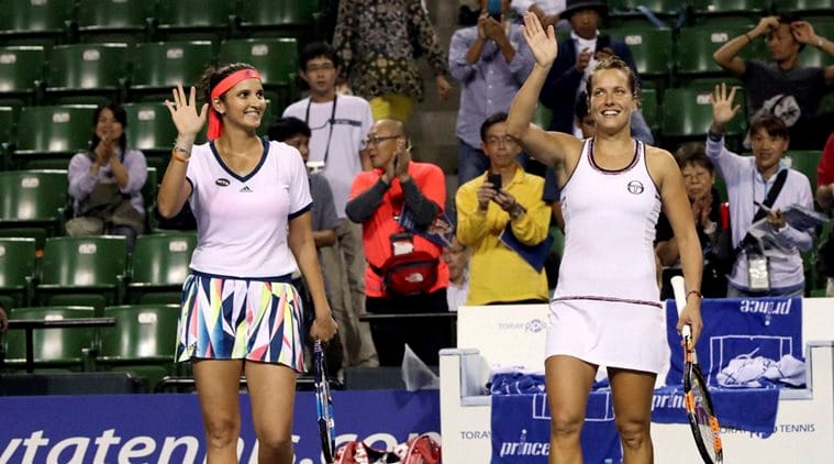 Sania Mirza with Czech Republic’s Barbora Strycova