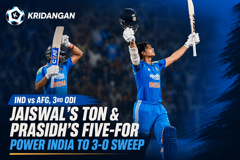 Jaiswal's Century and Prasidh's Five-For Power India to 3-0 Series Sweep