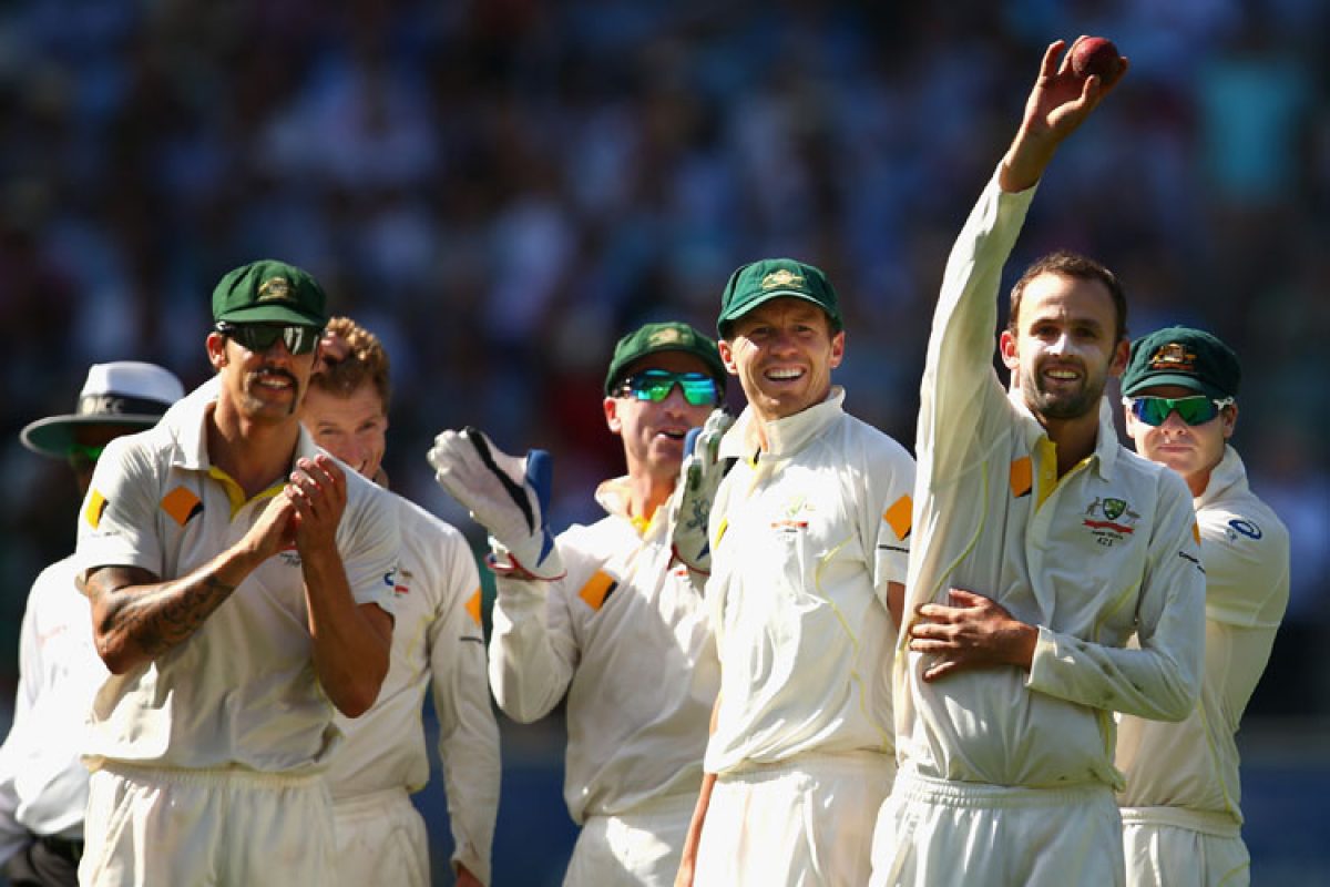 Nathan Lyon of Australia picked up his 100th Test wicket