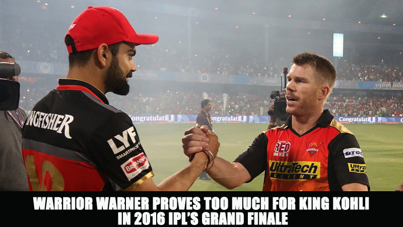 Warrior Warner Proves Too Much for King Kohli in 2016