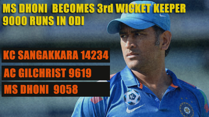 MS Dhoni becomes 3rd wicket keeper 9000 runs in ODI