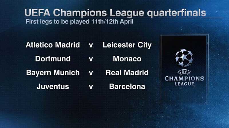 Champions League quarter-final draw 2017
