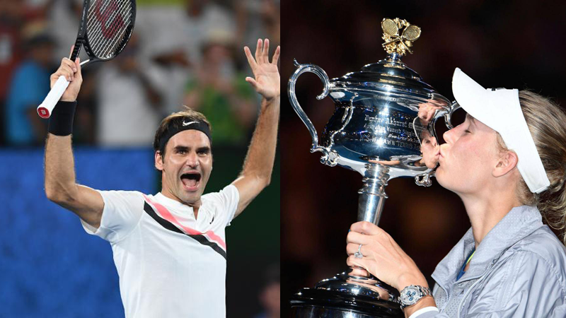 Roger Federer and Caroline Wozniacki Are Australian
