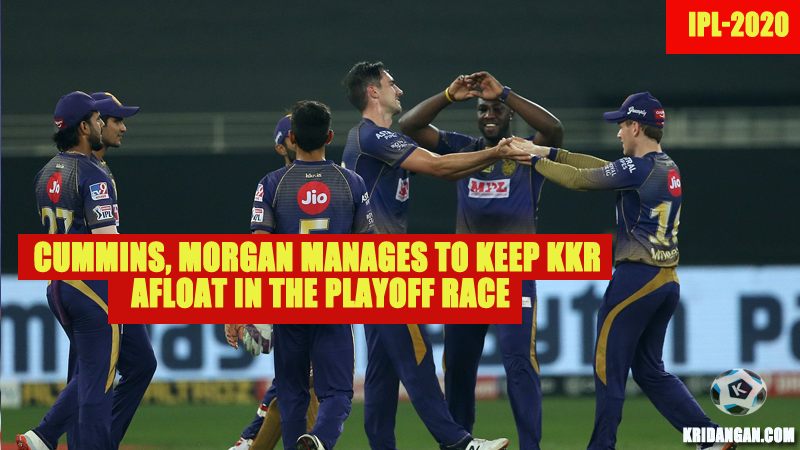 IPL 2020 - Cummins, Morgan Manages To Keep KKR Afloat In The Playoff Race - Kridangan Sports